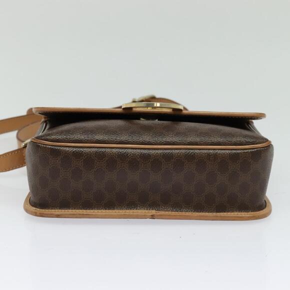 CELINE Macadam Canvas Circle Shoulder Bag Pvc Leather Brown Gold - Picture 9 of 12